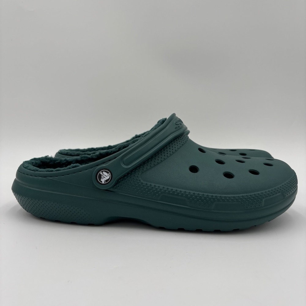 Crocs Classic Lined Clogs Shoes Mens 13 Teal Green Fleece Fuzzy New With Tags